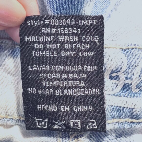 Organic Blue-Tie Dye-Distressed Jean/Denim Shorts-100% Cotton-Size 5/27-Bl/White - Picture 11 of 11